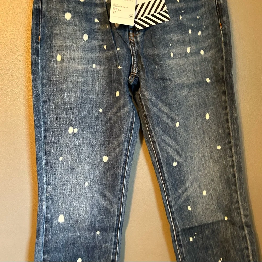 NWT Free People Sandrine Rose Sz 28/US 6 Polka dot High-rise Skinny Jeans! - Picture 4 of 16